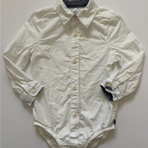 OshKosh B'gosh White Button-Down Long Sleeve Bodysuit